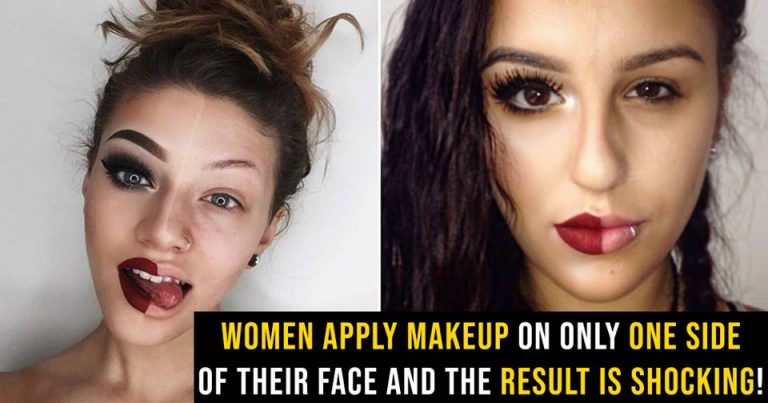 Women Apply Makeup On Only One Side Of Their Face And The Result Is Shocking!