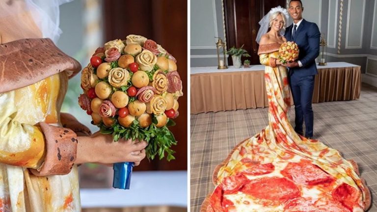 Love Pizza? Now Get Married In A Pepperoni Pizza Gown!