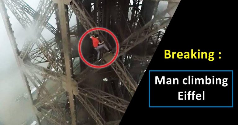 Twitter In Meltdown As Man Attempts to Climb Eiffel Tower